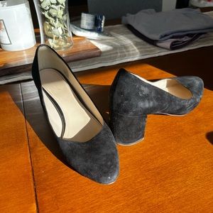 Cole Haan Black Suede Block Heel